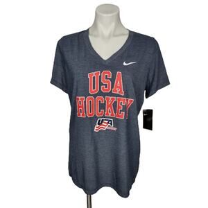 Nike USA Hockey Tri-blend V-Neck Short Sleeve T-Shirt Size Large